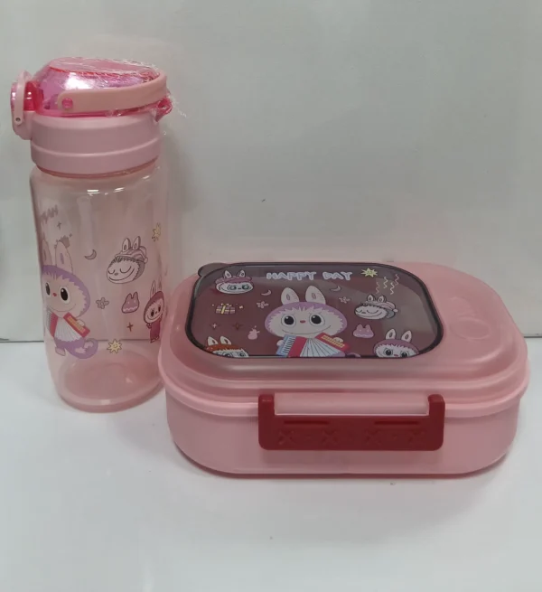 happy-day-lunch-box-water-bottle-set-ست ظرف غذا و قمقمه کودک