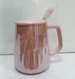 ماگ سرامیکی دربدار با قاشق