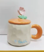 ماگ سرامیکی دربدار با قاشق